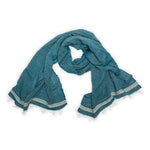 Foulard Harlow en lin et coton – Turquoise – Pokoloko