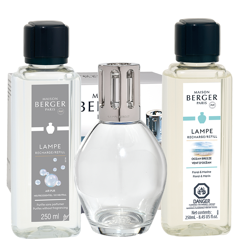 Coffret lampe Berger Essentielle ovale et deux recharges – Maison Berger