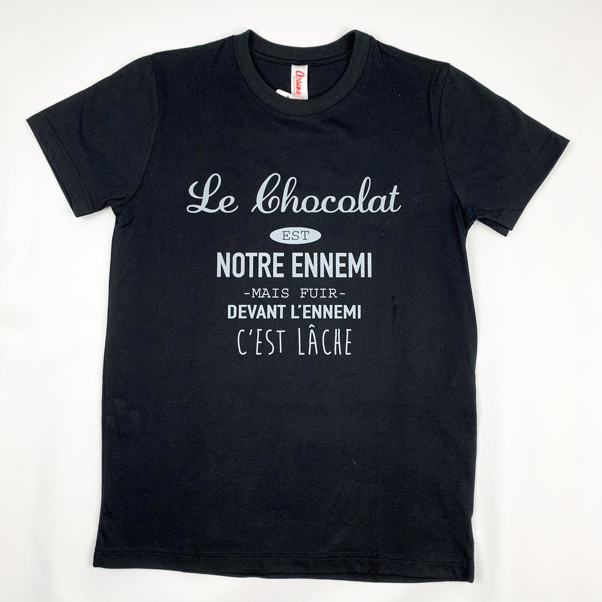 T-shirt unisexe humoristique « Chocolat est un ennemi »