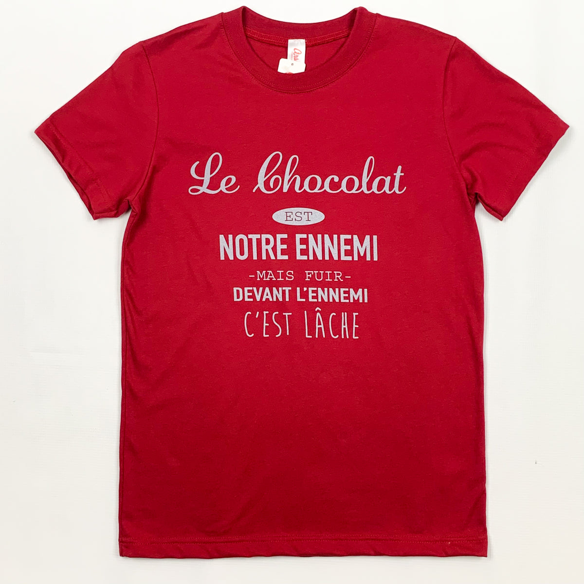 T-shirt unisexe humoristique « Chocolat est un ennemi »