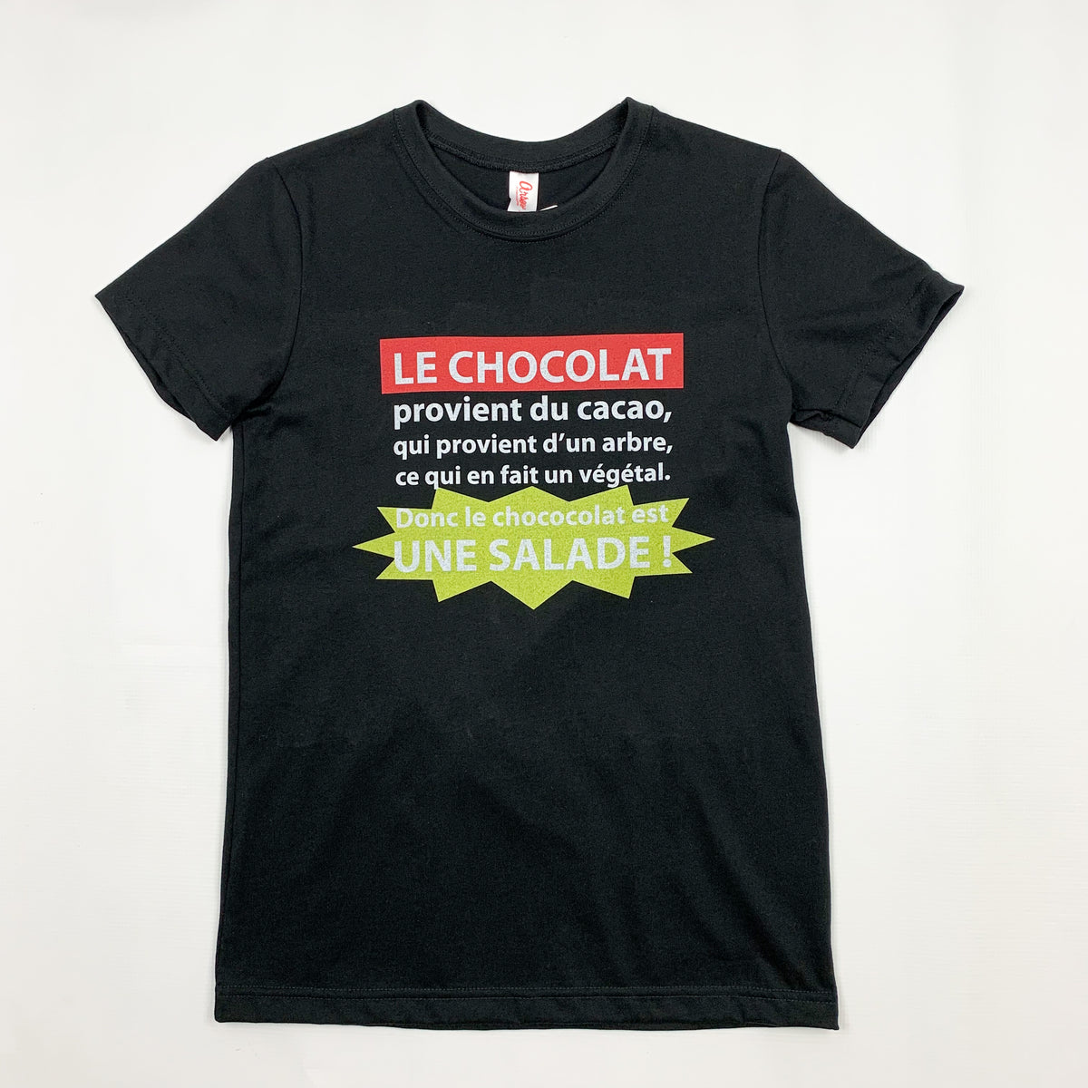 T-shirt humoristique « Chocolat est une salade » d’Arseno