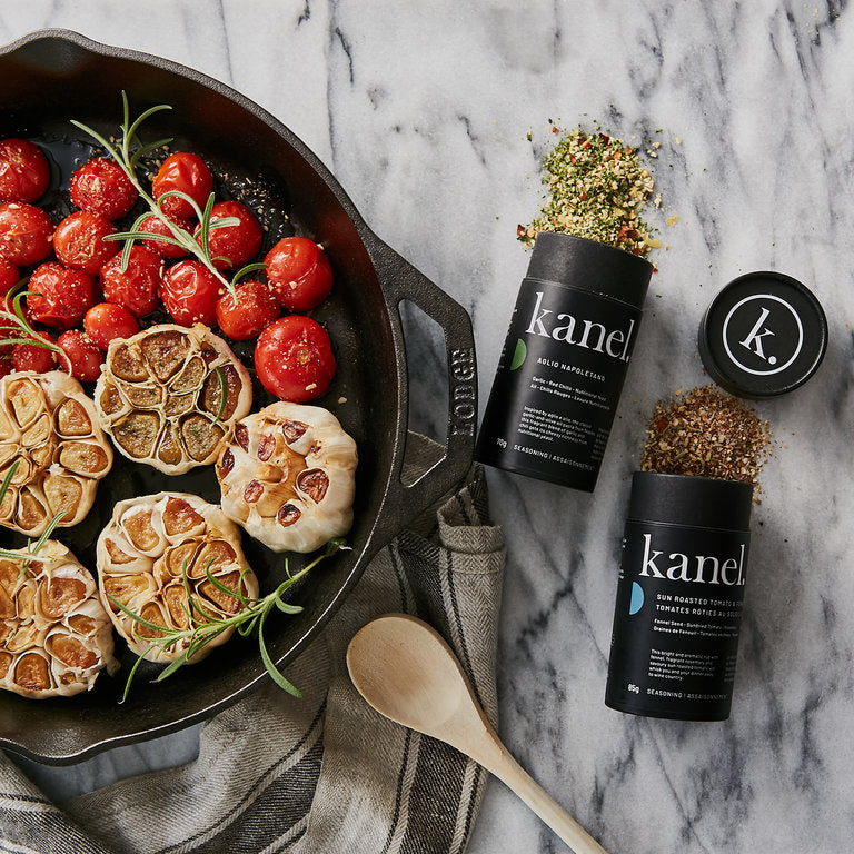 Ail et tomates grillées avec les mélanges du coffret Chaleur italienne de Kanel