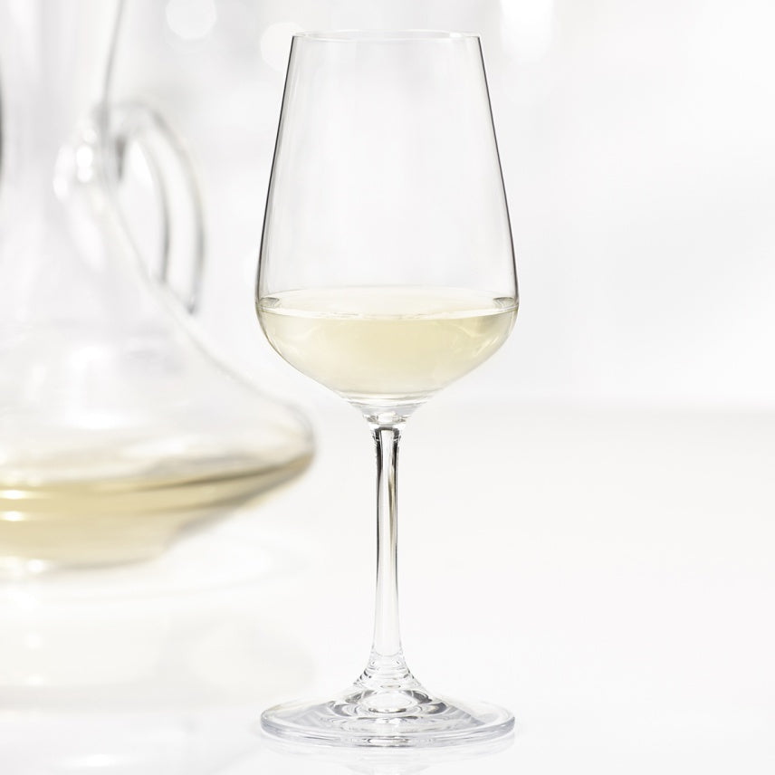 Coupe Splendido Trudeau de 360 ml avec du vin blanc à table
