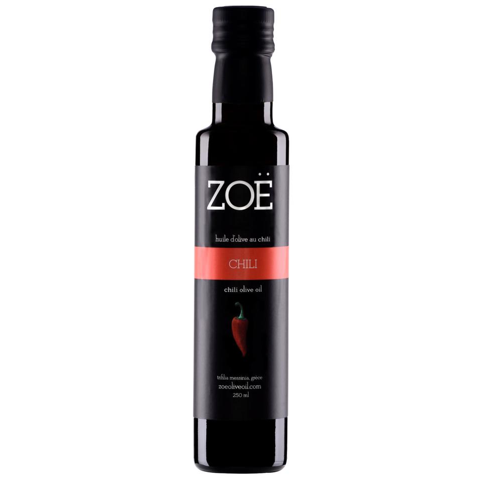 Huile d’olive au chili Zoé – 250 ml – vue du produit
