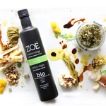 Huile d’olive extra vierge biologique Zoé – 500 ml – suggestion de présentation
