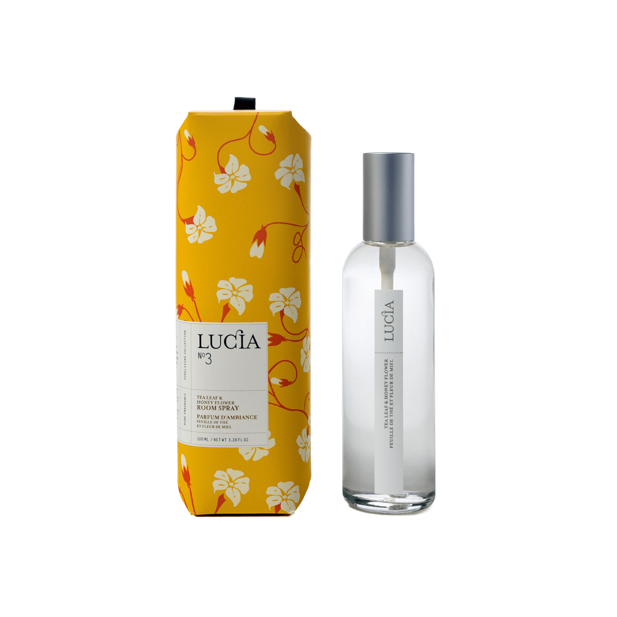 Parfum d’ambiance Lucia – Feuille de thé et fleur de miel – 100 ml