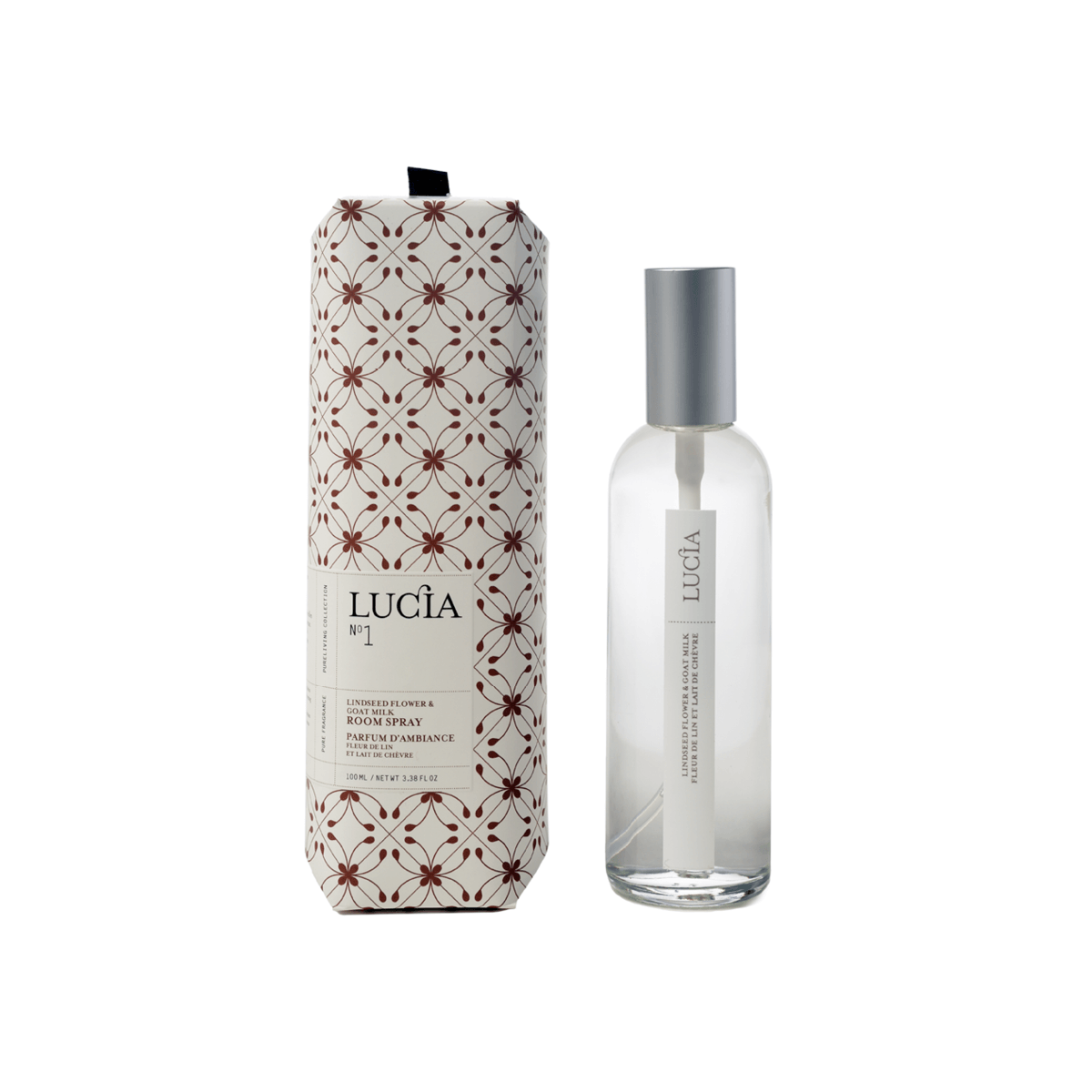 Parfum d’ambiance Lucia – Fleur de lin et lait de chèvre – 100 ml