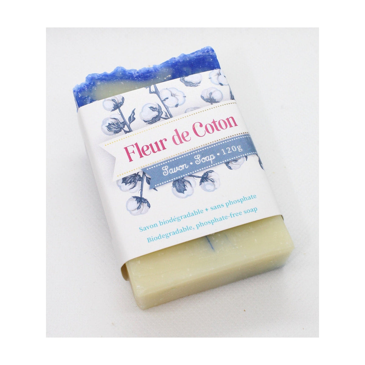 Savon à l’huile d’olive – Fleur de coton Histoire de bulles, présentation du produit