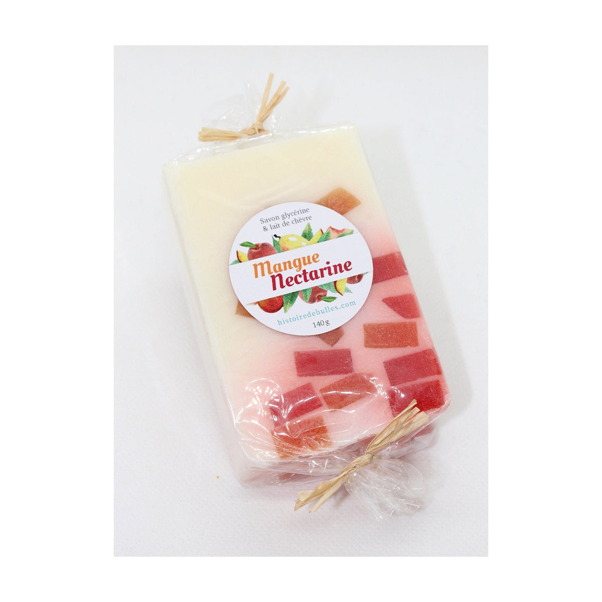 Savon au lait de chèvre – Mangue nectarine Histoire de bulles, présentation du produit