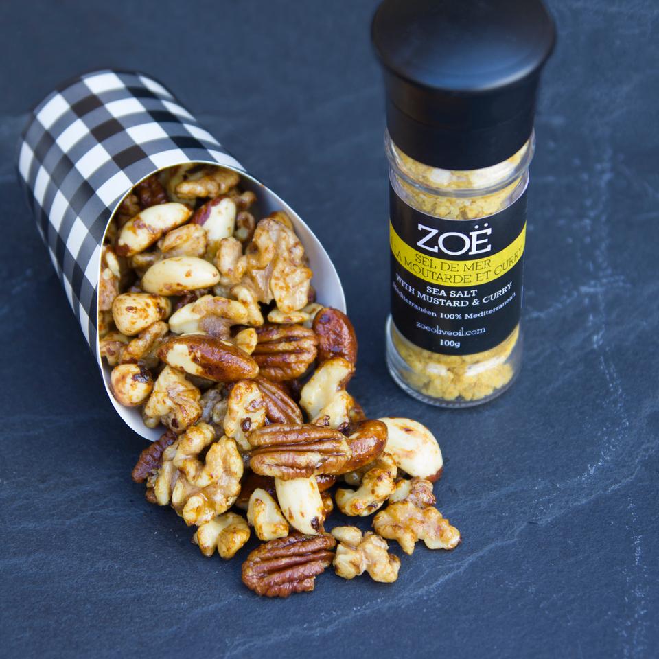 Sel de mer à la moutarde et au cari Zoé – 100 g – suggestion de présentation