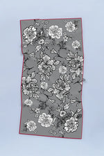 Serviette de plage Solem Simone XL, verso floral gris