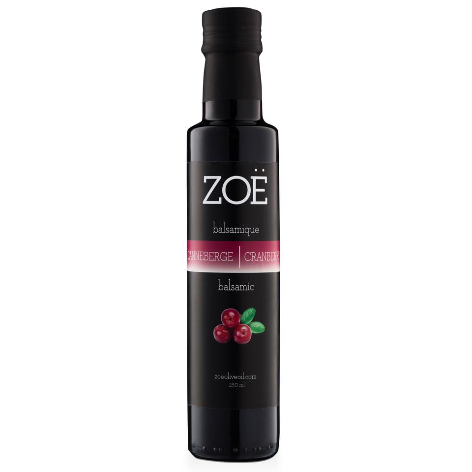 Vinaigre balsamique foncé à la canneberge Zoé – 250 ml – vue du produit